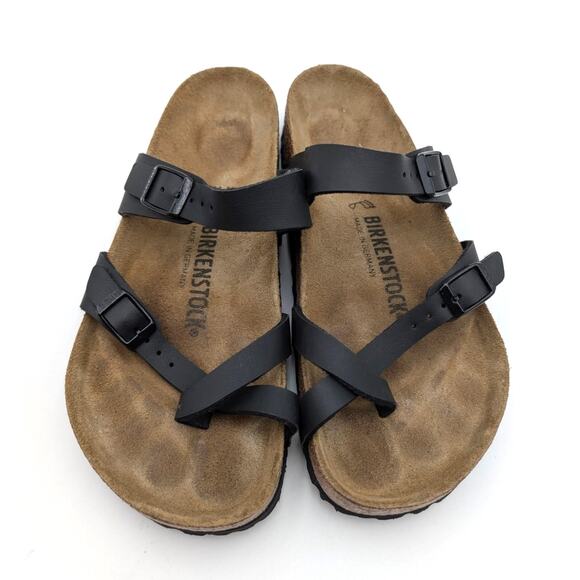 Birkenstock Mayari Birko-Flor Sandals Unisex Black Size US W7/M5 EU38 - Picture 10 of 15